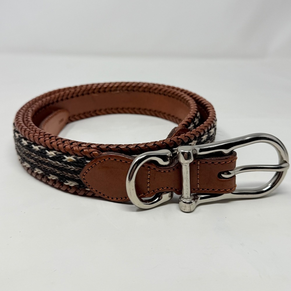 Willis & Geiger Mens Braided Leather Horsehair Belt 42 western safari